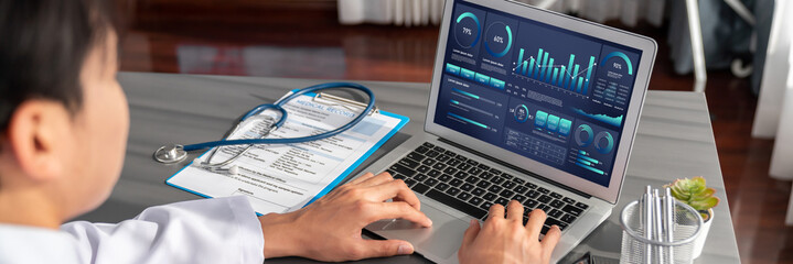 Business data dashboard provide business intelligence analytic for marketing strategy planning brisk with big data set to analyze customer demands and foreseeing business future