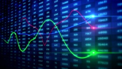 Financial Technology Background with Digital Stock Market Graphs, Trading Data, Blockchain, Cryptocurrency, Forex Charts, Investment Analytics, and Futuristic Business Innovation Grid - Powered by Adobe