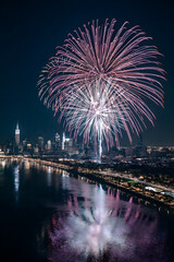 fireworks over the city