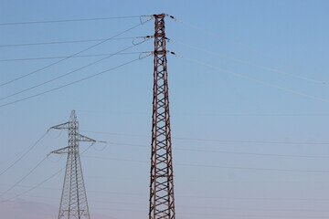 electric pole with line wire
