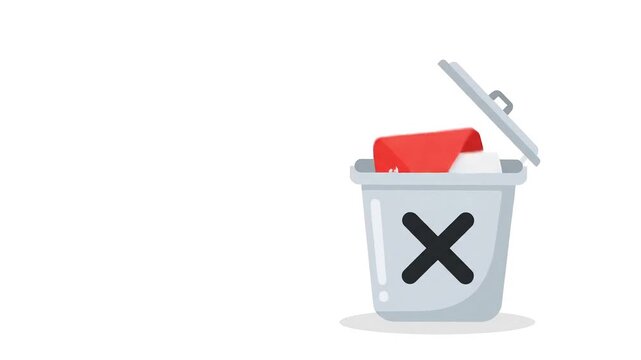 Spam email alert with danger sign and skull warning flashing red, a digital threat video for internet security and cybersecurity awareness campaigns