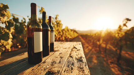 Vineyard Wine Bottles, Sunset Tasting, Wine Tourism