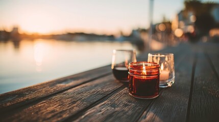 Cozy Candles, Sunset Scenery, and Relaxation by the Water