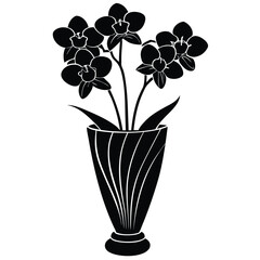 Elegant Crystal Flower Vase with Orchids  