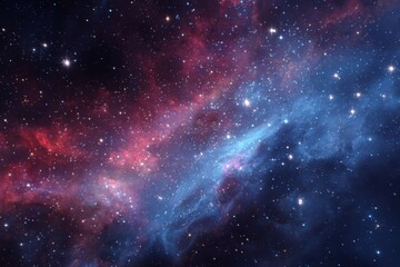 Naklejka premium Exploration of cosmic space reveals vibrant nebulae and countless stars in a breathtaking celestial tapestry