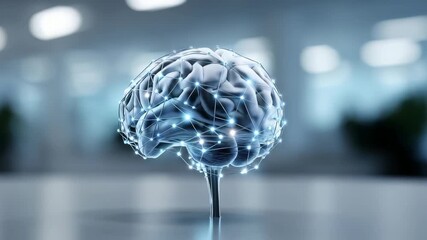 3D illustration of a human brain with illuminated neural pathways, symbolizing AI, machine learning, and data networks. Represents advanced technology, innovation, and digital transformation - Powered by Adobe