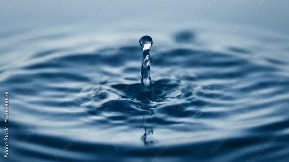Poster a top-down perspective showcases a powerful slow motion water splash, creating a complex fractal pat