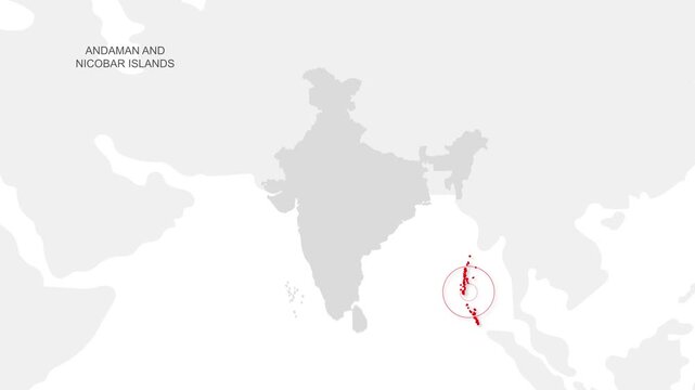 Andaman And Nicobar Islands, India Animated Political Map | Professional State Geography Motion Graphic Video
