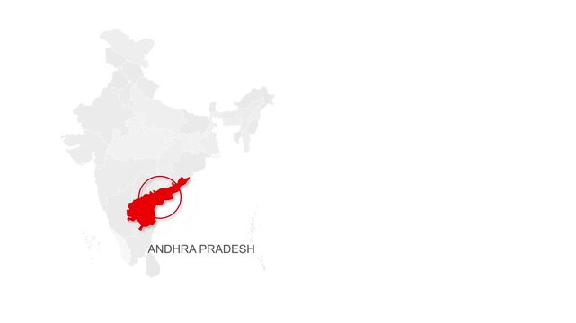 Andhra Pradesh, India Animated Political Map | Professional State Geography Motion Graphic Video