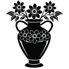 Vintage Porcelain Flower Vase on White Background  