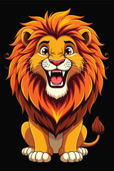 Fototapeta premium Adobe Illustrator Artwork Cute Smiling Lion Cartoon Illustration – Friendly Safari Animal Art