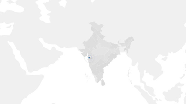 Dadra And Nagar Haveli, India Animated Political Map | Professional State Geography Motion Graphic Video