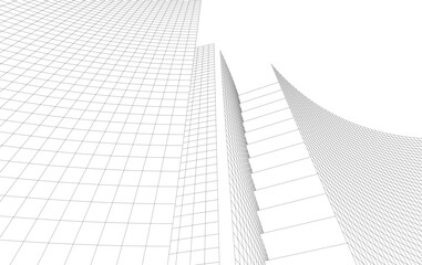 Abstract architectural background vector 3d illustration