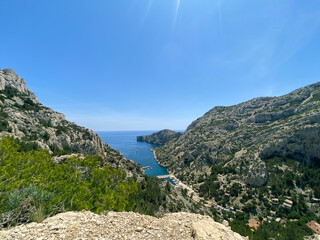 Mediterranean Calanque with Cliffs and Turquoise Sea