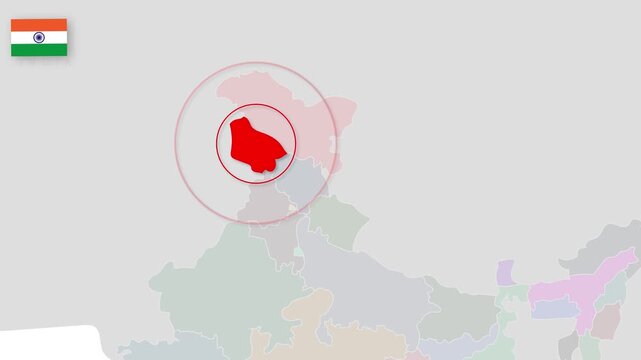 Jammu - Kashmir, India Animated Political Map | Professional State Geography Motion Graphic Video