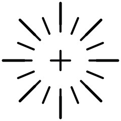 Target aim icon, archer sports game symbol. Game aiming sight dot pointer. Shoot sniper rifle focus cursor. Bullseye mark targeting. Isolated vector illustration.