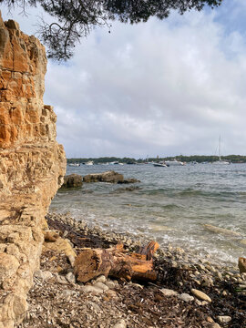 Mediterranean Coastline with Rocky Islet
