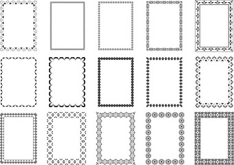 vector vintage frames black on a white background