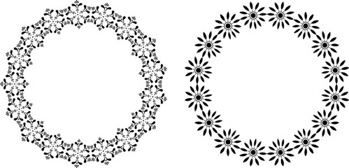 vector vintage frames black on a white background