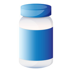 White and Blue Medicine Container