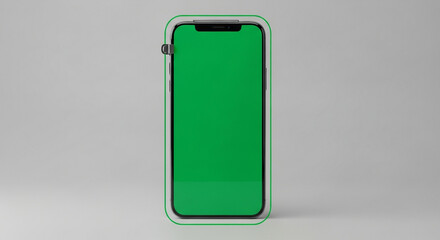 Showcase your app designs with this modern smartphone mockup and vibrant green screen for endless creative possibilities and dynamic presentations