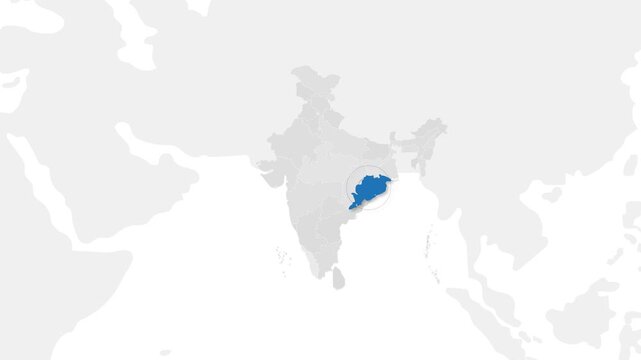Orissa, India Animated Political Map | Professional State Geography Motion Graphic Video