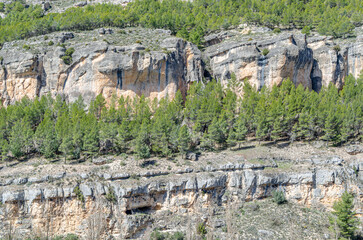 Landscape in the Jucar Gorge, near the town of Cuenca, Spain