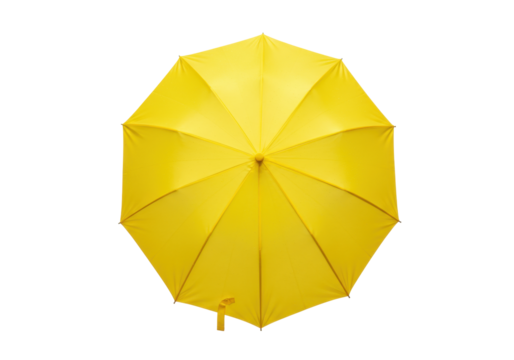 Bright Yellow Umbrella PNG Illustration Isolated on Transparent Background for Weather Protection and Style Needs
