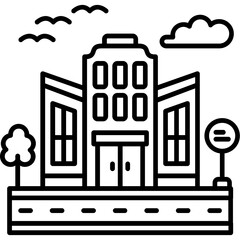 Shopping mall Outline Icon