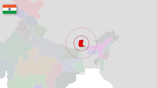 Sikkim, India Animated Political Map | Professional State Geography Motion Graphic Video
