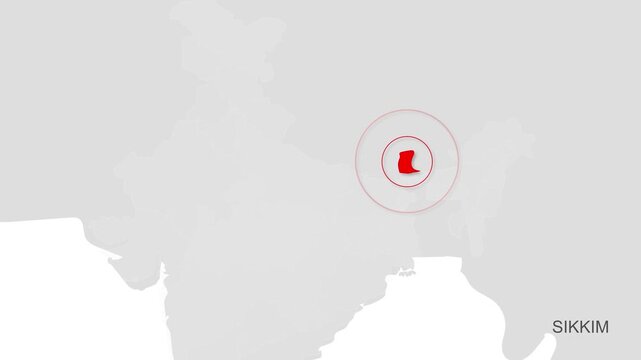 Sikkim, India Animated Political Map | Professional State Geography Motion Graphic Video