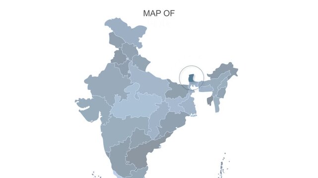 Sikkim, India Animated Political Map | Professional State Geography Motion Graphic Video