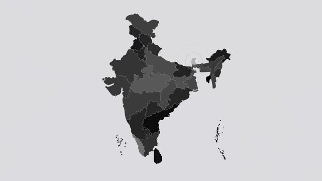 Sikkim, India Animated Political Map | Professional State Geography Motion Graphic Video