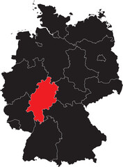 Hesse State Highlighted on the Germany Map