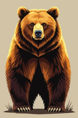 Majestic Gaze of a Realistic Brown Bear Portrait