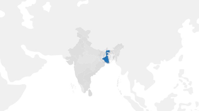 West Bengal, India Animated Political Map | Professional State Geography Motion Graphic Video