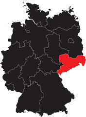 Saxony State Highlighted on the Germany Map