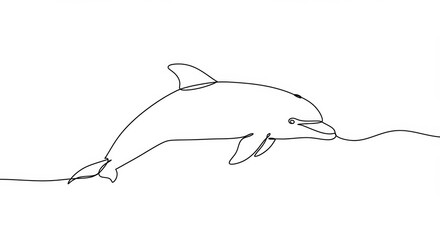 Obraz premium Elegant Dolphin: A Minimalist One-Line Aquatic Mammal Illustration