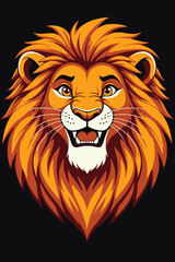Majestic Lion Face Portrait  Adobe Illustrator Artwork