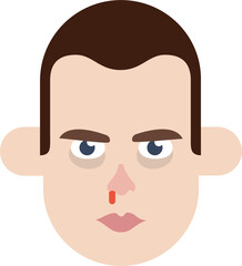 Fototapeta premium Cartoon Serious Man Avatar