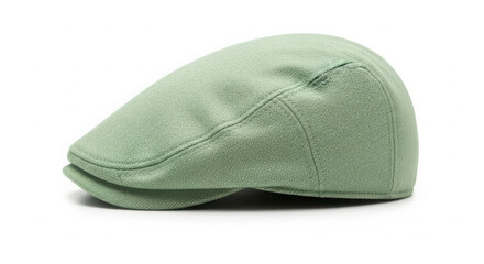 Fototapeta premium Light Green Textured Flat Cap with Small Brim