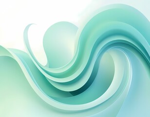Ethereal abstract flow in green tones