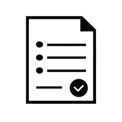 Checklist icon with completed task mark vector