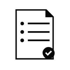 Checklist icon with completed task mark vector