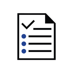 Checklist icon with completed task mark vector