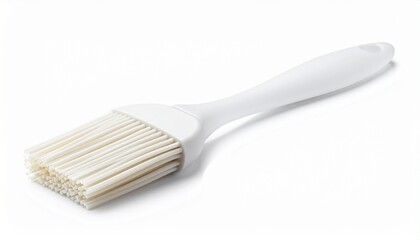 White silicone basting brush on a white background.