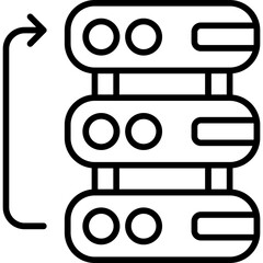 Vector cartoon illustration of a set of transport icons including a train, truck, and car symbol