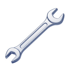 Shiny Silver Double Open-Ended Wrench Isolated on Transparent Background, an Essential Hand Tool for Mechanical Repairs and Maintenance. PNG Cut Out Transparent