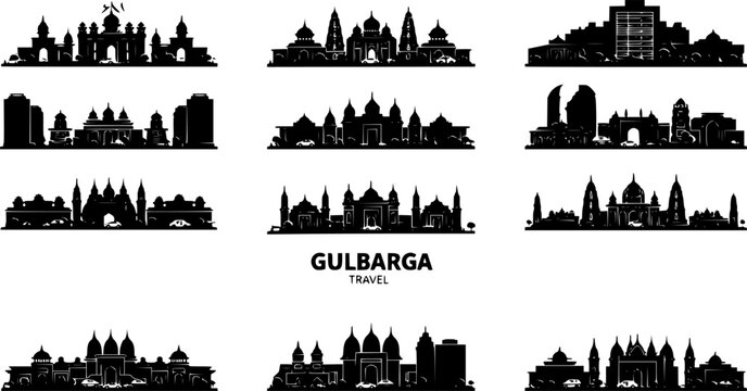 Gulbarga skyline Minimal travel concept.
