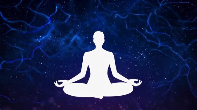silhouette of a man meditating